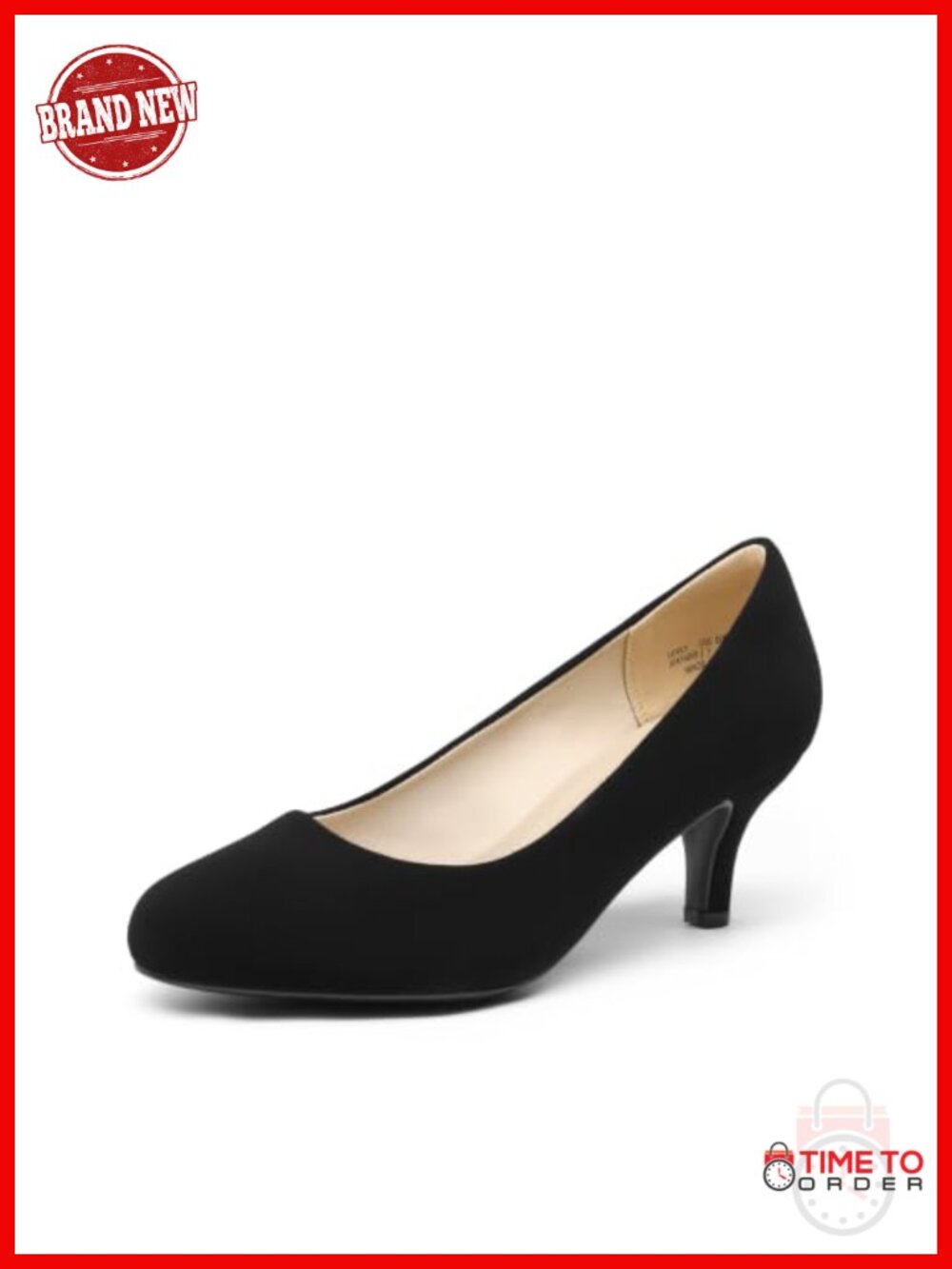 Women's Comfortable Kitten Heels Pumps Slip On Shoes